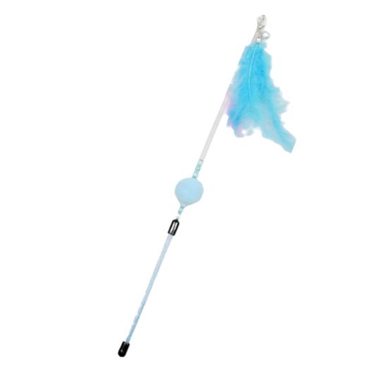 Kitten Wand Comfortable Grip Enhance Emotion Bite Resistant PVC Cats Fishing Pole Feather Toy for Holiday