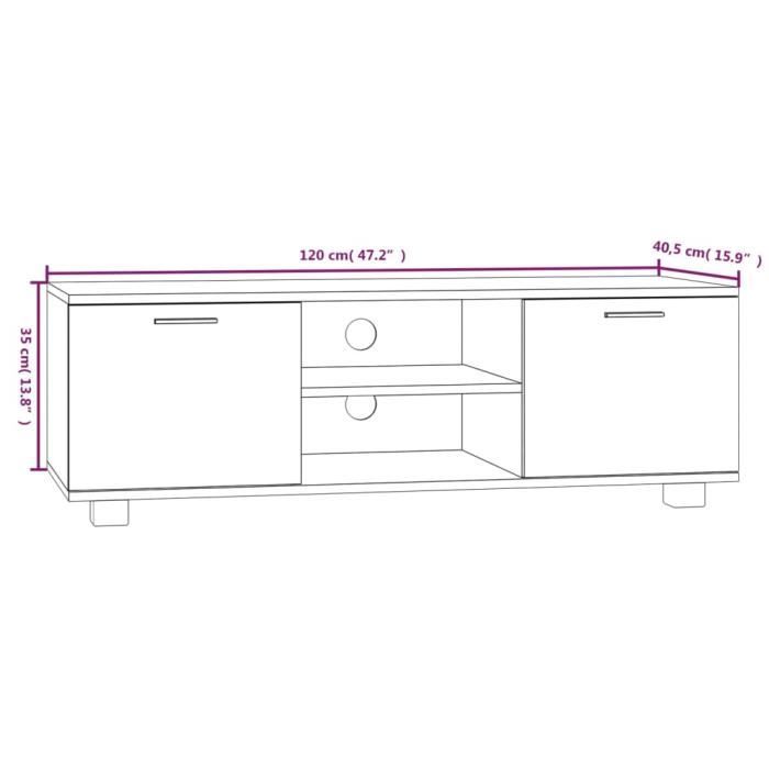 342620 vidaXL TV Cabinet Sonoma Grey 120x40,5x35 Cm Engineered Wood