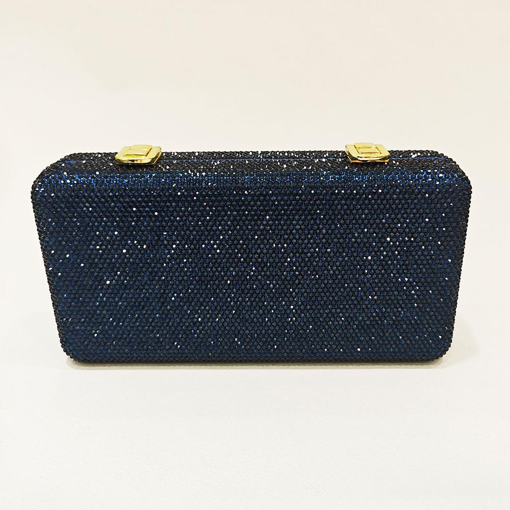 Navy Blue Diamond Evening Bag Purse