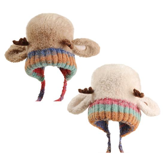 Julegevirhatt Håndveske 2-i-1 Reinsdyrhatt Festlig Elggevirdekorasjon Elastisk Myk Varm Vinterlue