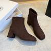 Fashion Brand New Women's Casual Solid Color Suede Short Boots Brand Designer Autumn Women's High Quality Soft Bottom Chelsea Boots