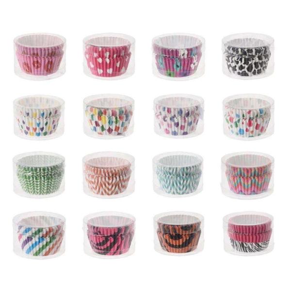 Foremki papierowe do muffinek - 5 cm, 60 sztuk, kolorowe wzory