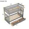 Etagenbett für Kinder 90x200cm, Kinderbett Hochbett mit Rausfallschutz & Schubladen, Cabrio Einzelbett Bettgestell mit Leiter & Lattenrost