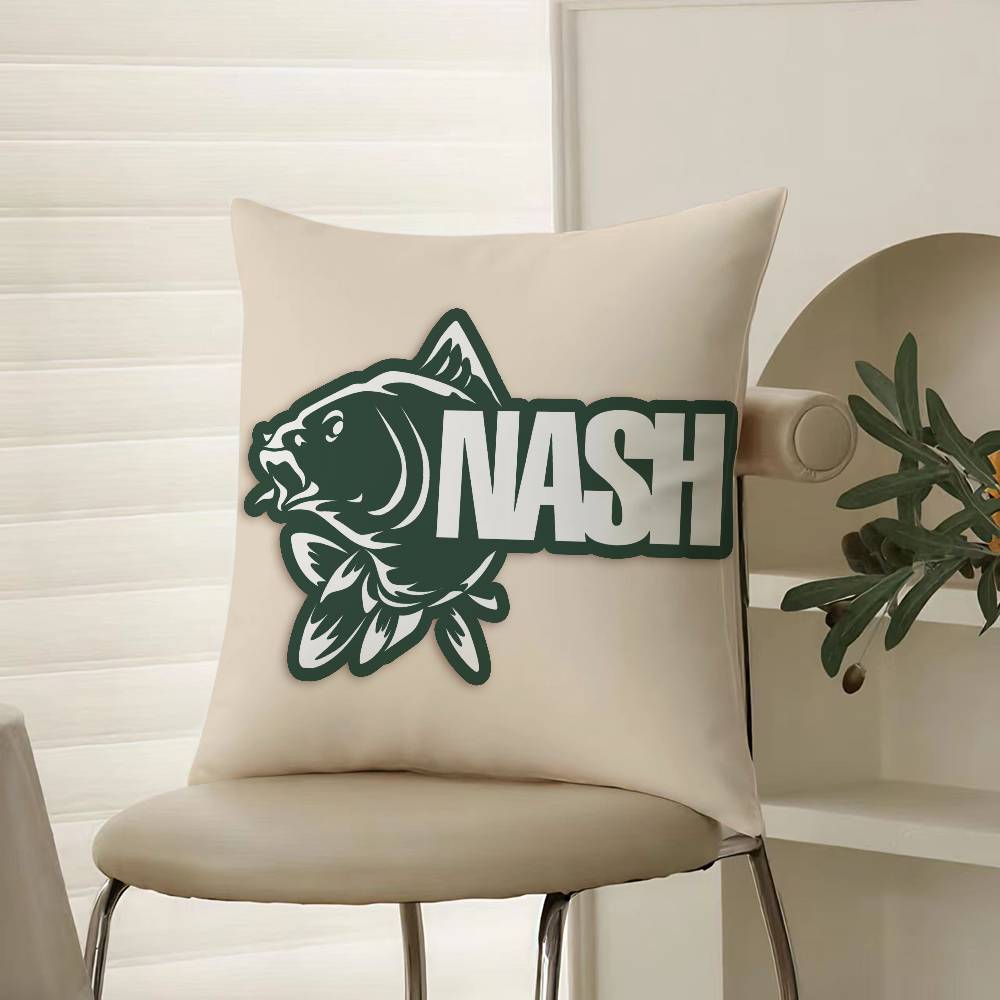 Classic Outdoor Field Fishing Prints Nash Pillow Case Comfort Sofa Bed Silky Elegant Invisible Zipper Decorative Cushion Cover