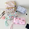 Kawaii Fruit Dog Print Large Capacity Women's Cosmetic Bags Cases Storage Bag with Zipper Female Travel Clutch Bag Handbags