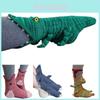 Cozy And Warm Crocodile Chameleon Socks With Funky Knitting Pattern For Unique Gifts