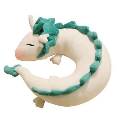 Kleines Weißes Drachen U-förmiges Plüsch-Reisekissen