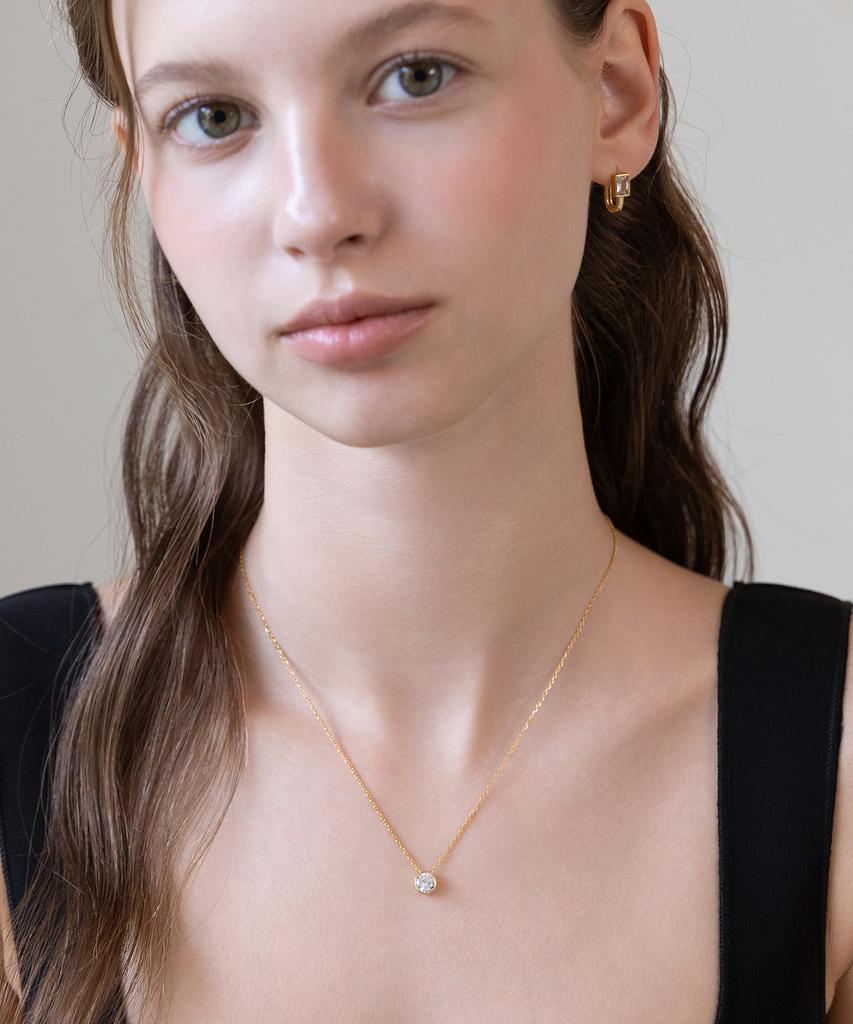 Tatiana (Silver 925) Simple Bezel Necklace Nz2543