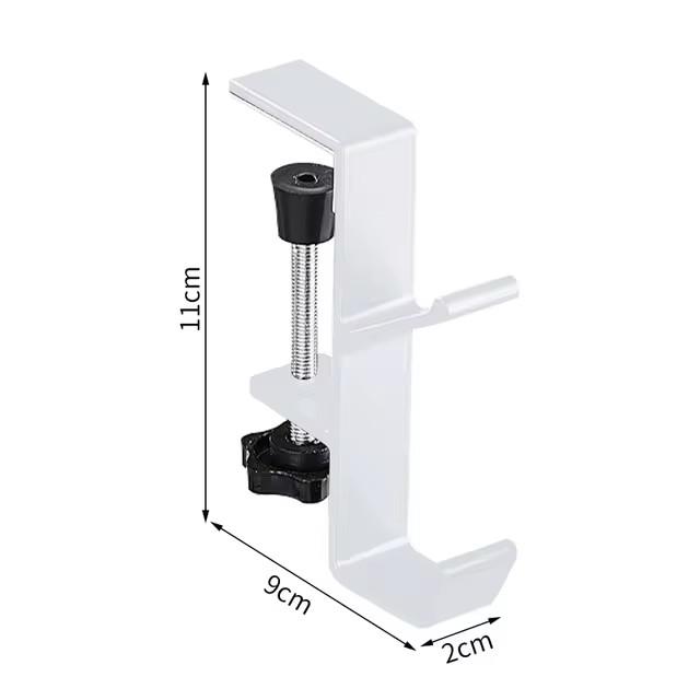 

Регулируемый крючок для края стола, 1 шт., игровая гарнитура, настольная вешалка для хранения рюкзака, подвесной крючок-держатель, органайзер для домашнего офиса без ударов белый