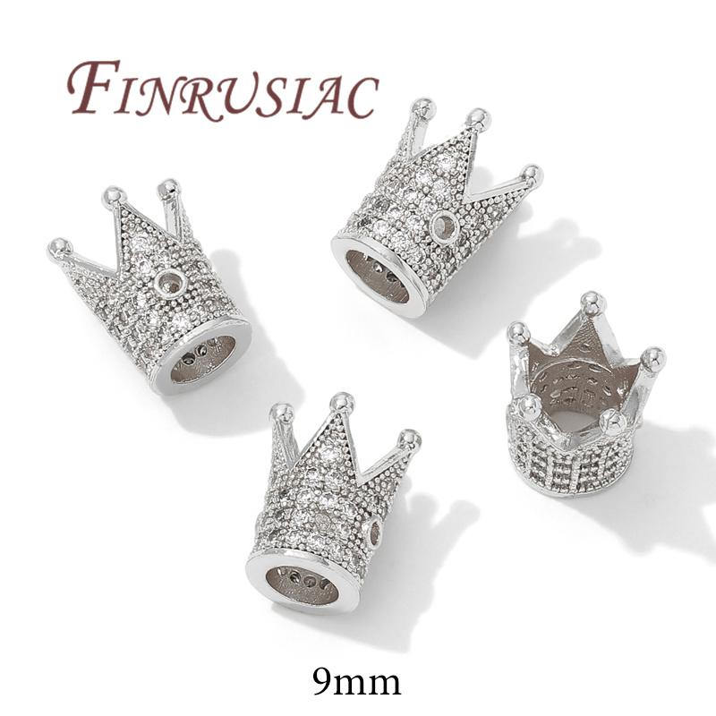 Loose Spacer Beads 18K Gold Plated 9mm Crown Beads For Jewelry Making DIY Bracelets Accessories,Separator For Beads