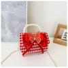 Lovely Red Velvet Tiger Head Handbag For Girls Trendy Crossbody Bag For Kids