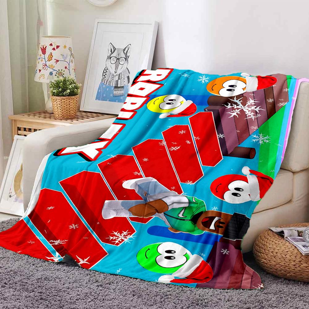 1Pc Roblox Winter Wonderland Blanket Soft Throw Blanket For Home Bedroom Bed Sofa Travel Office Solid Christmas Blanket