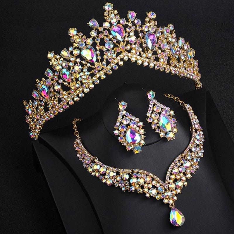 Stabiles Silber Strasssteine Florale Schmuckset Tragbares Modeaccessoire für Braut- und Abendpartys Zubehör