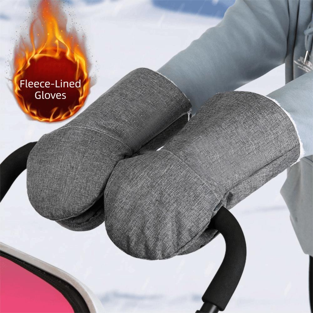 Warm Fleece Lined Pushchair Mittens Waterproof Nylon Exterior Pram Hand Warmers  Shopping Trip