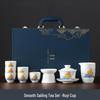 Cha Xun Dehua Ceramic Landscape Tea Set