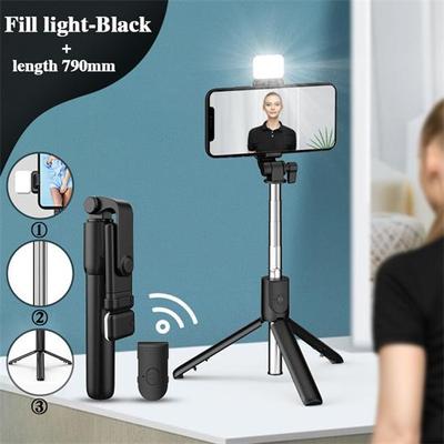 Selfie Stick Wireless Bluetooth kompatibilní skládací mini stativ pro telefon s dálkovým ovládáním závěrky Fill Light pro Ios Android