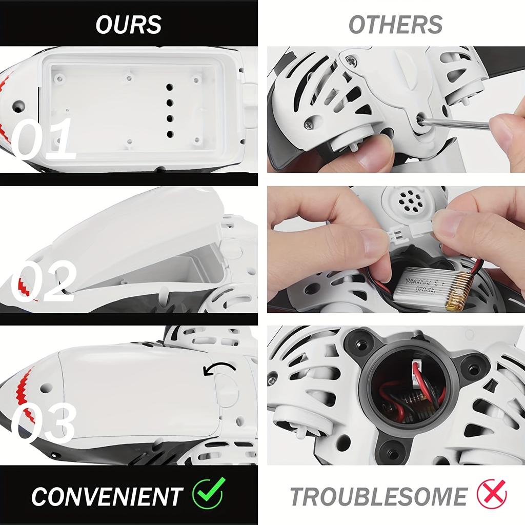 Upgraded Remote Control Shark Pool Toy For Kids, 2.4Ghz 1000mAh Remote Control Boat, Swimming Pool Bathroom Toy