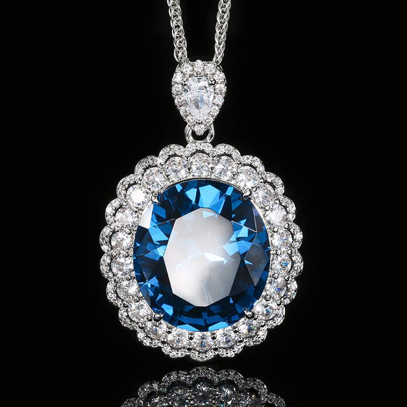 Jewelry Copper Bottom Gold Plating Simulation Red Corundum Light Luxury Main Stone 18 * 20