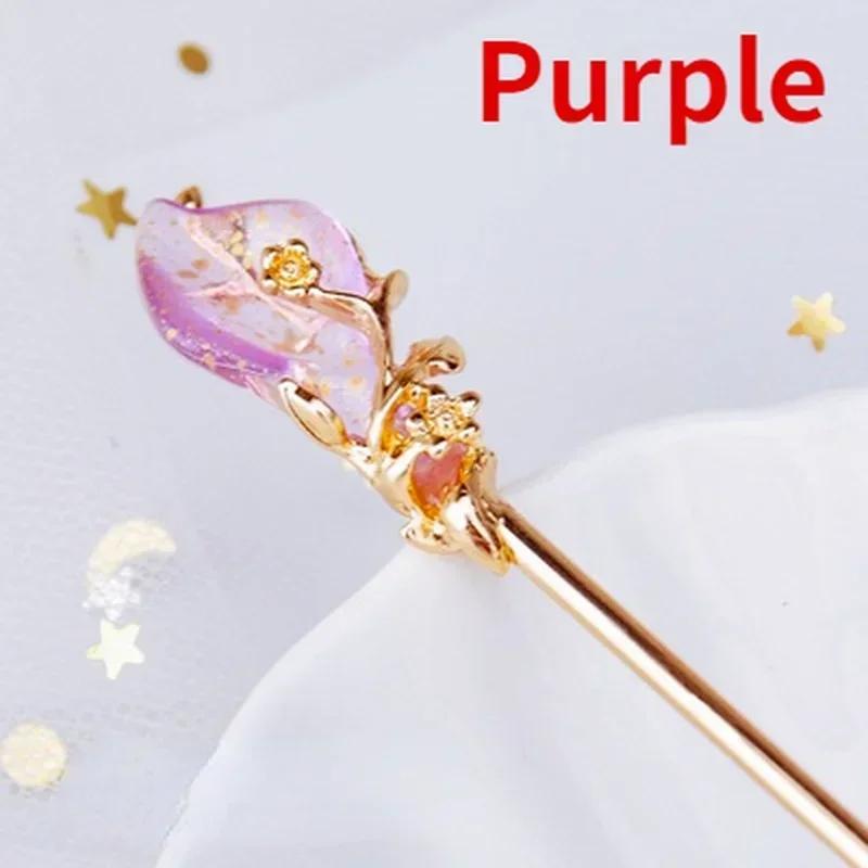 

Antique Hanfu Ancient Chinese Style Hair Accessories With Headwear Versatile Simple Style Decorative Accessories фіолетовий