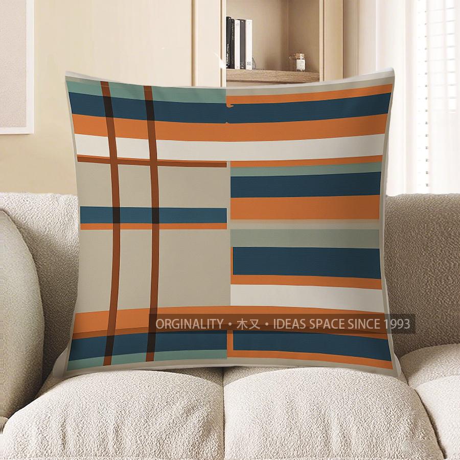 Home Decor Colorful Striped Pattern Throw Pillow Cover Pattern Cushion Cover Suitable for Sofa Bedroom Car Pillow Cover