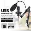 Microphone Studio Professional Live Broadcast Singing Recording Microphone Kits with Suspension Scissor Arm & Metal Shock Mount