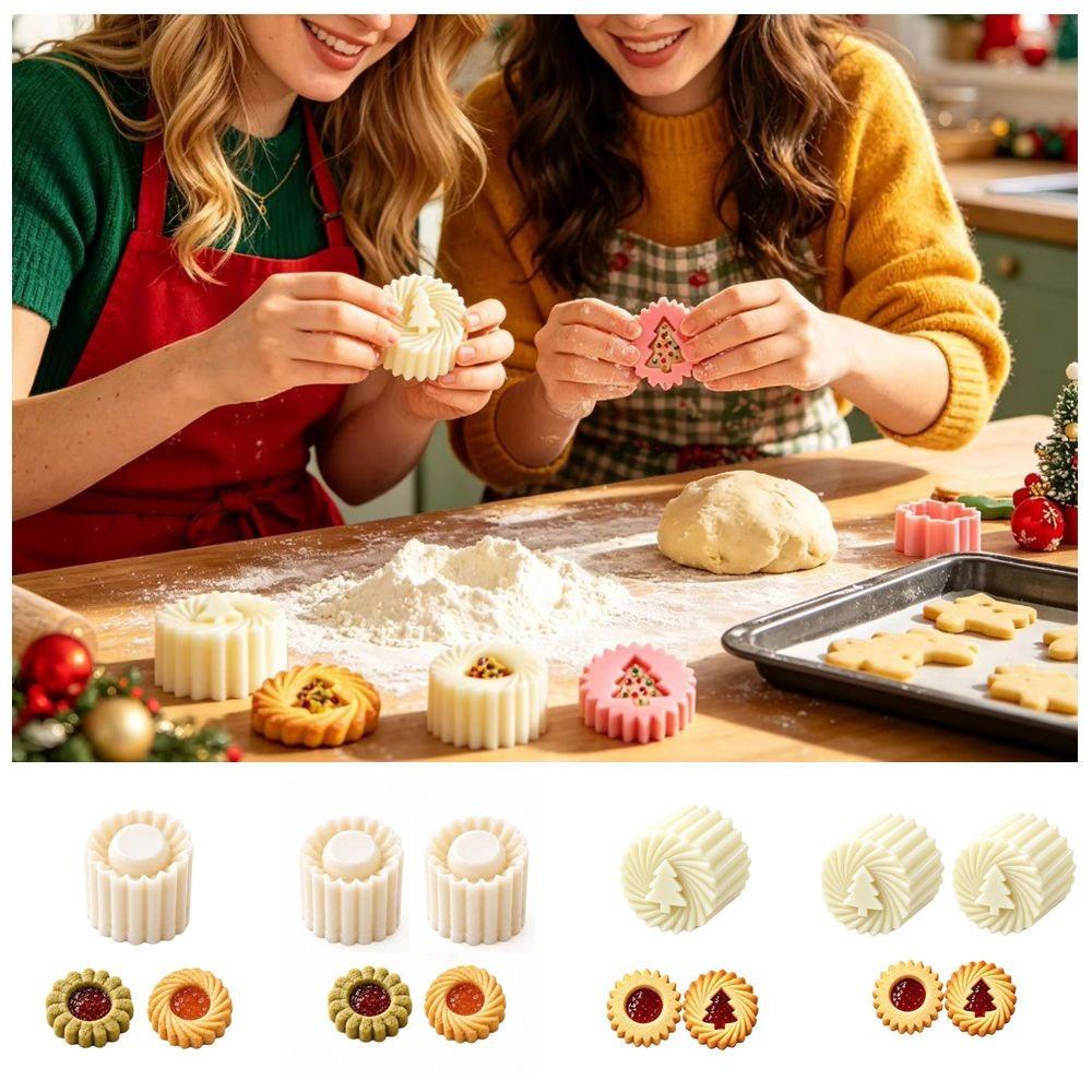 1/2pcs Double‑Sided Christmas Tree Pastry Mold Pineapple Tower Biscuits Mold  Mid Autumn Baking