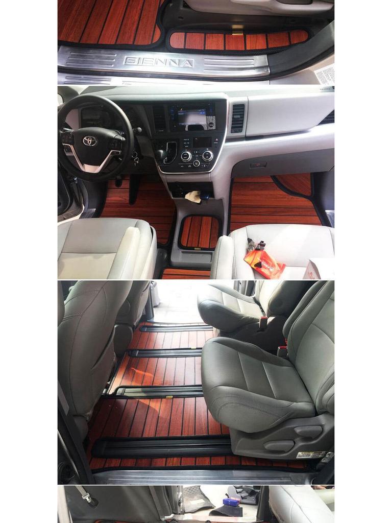 Custom Solid Wood Floor Mats for 2023 Toyota Sienna Hybrid Grandia