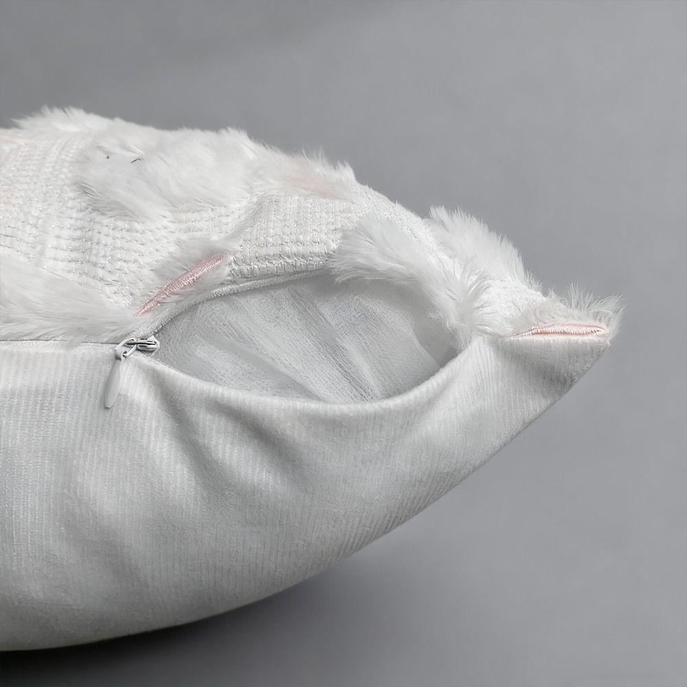 New Super Soft Fluffy Pillow Cover Embroidery Bunny Pillow Case Fluffy 18x18 in Cushion Pillow Cover Easter Day