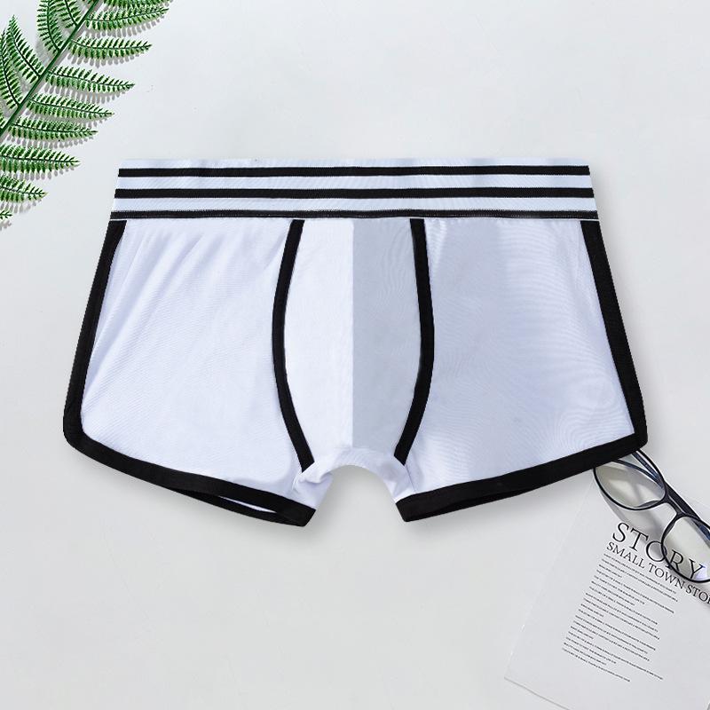 Men's Pure Cotton Boxer Briefs: Solid Color Trendy Sports Trunks