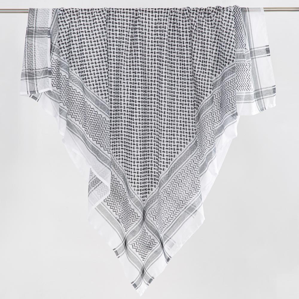 Black White Men Woven Kuffiyeh Arab Kafiya Shemagh Keffiyeh Middle Eastern Scarf Wrap Jacquard Traditional Headwrap