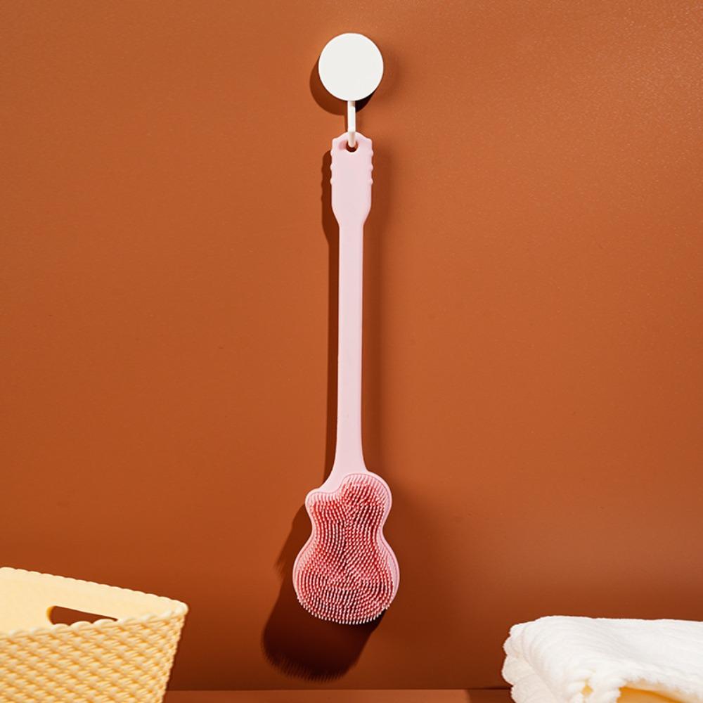 Lightweight Silicone Shower Brush Long Handle Exfoliating Brush Durable Bath Brush  Bathroom