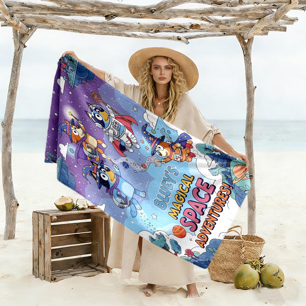 Halloween Characters Purple Background Beach Towel Super Soft & Absorbent Comfortable Lightweight