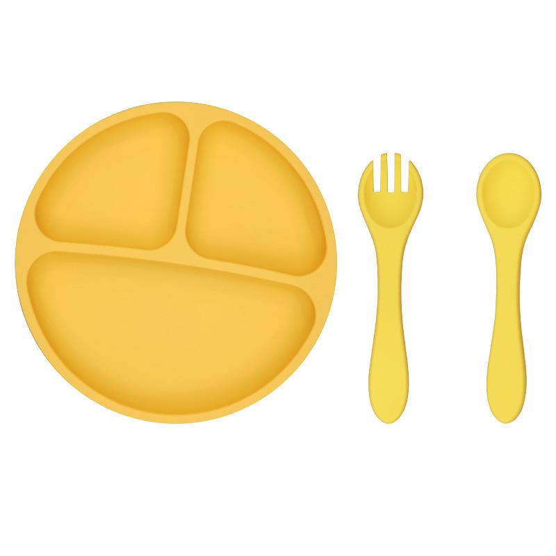 Smiley Face Baby Dining Plate: Silicone Suction Bowl with Lid & Divided Compartments
