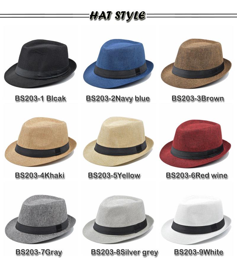 British Style Linen Fedora: Cross-border Gift for Middle-aged and Elderly; Outdoor Sun Protection Panama Performance Hat.