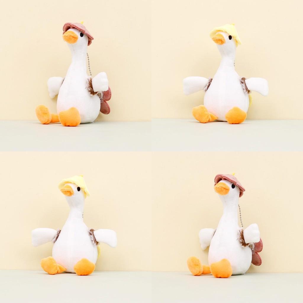 Cute White Goose Plush Toy Keychain Cartoon Duck Doll Backpack Accessory