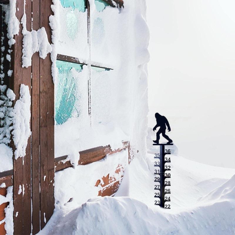 Metal Snow Measuring Ruler Wrought Iron Measuring Gagdet Accessory for Indoor Winter Snowmobile Yard Supplies