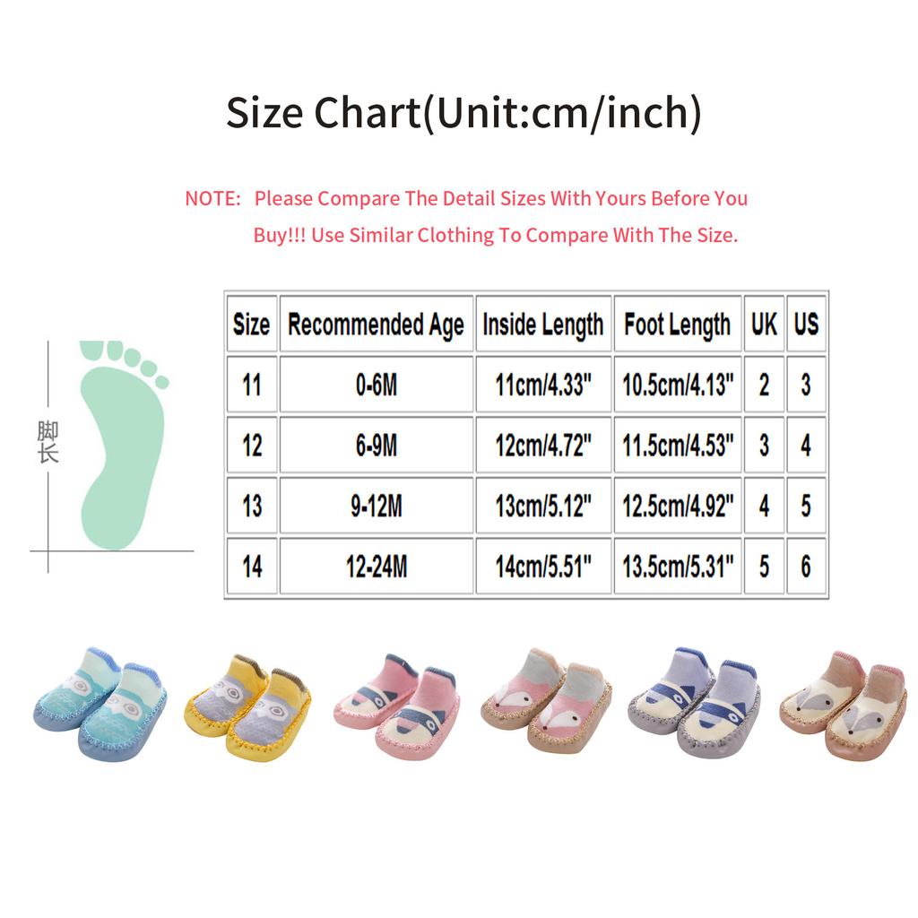 Newborn Baby Cartoon Newborn Baby Girls Boys Anti-Slip Socks Slipper Shoes Boots