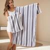 2 Pcs Striped Bath Towel Set | Soft Bath & Hand Towels | Quick-Drying & Absorbent | Stylish Multi-Color Design for Home/Spa