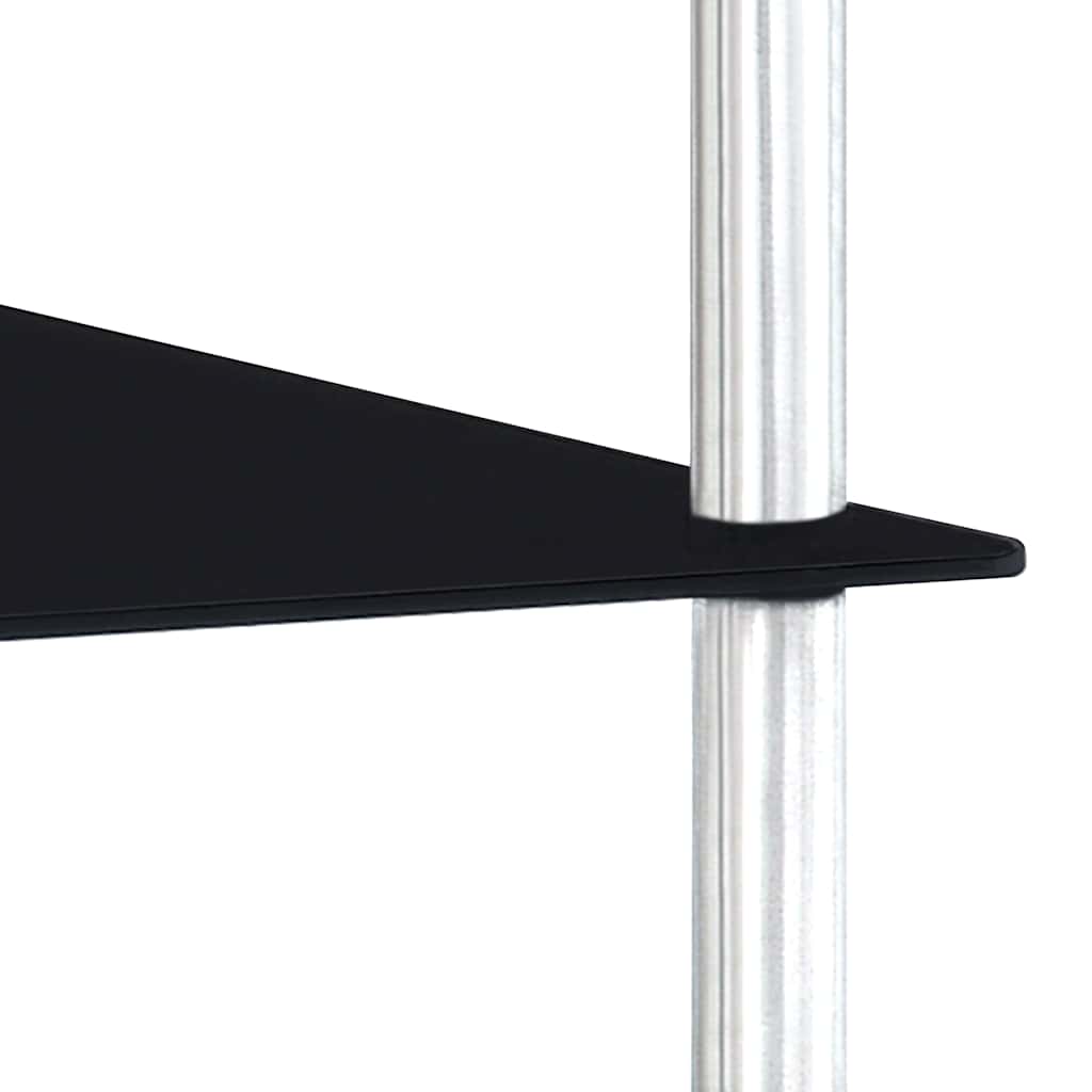 2 Tier Black Glass Shelf 40 X 40 X 47 Cm Tempered Glass
