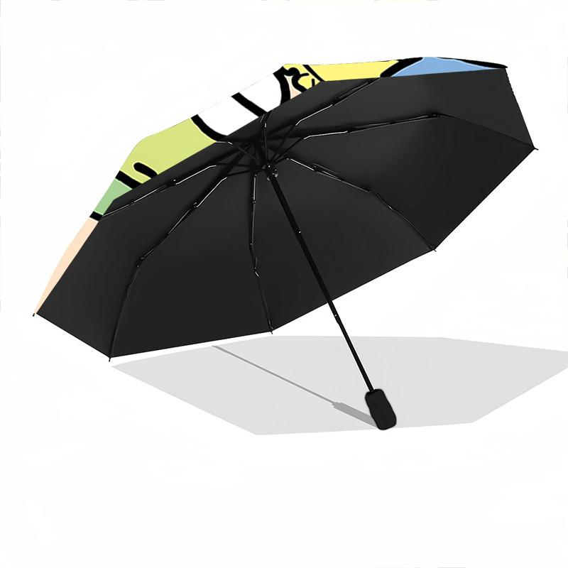 1pc Keroppi & Friends Automatic Folding Umbrella - Portable 3-Fold Design, 8-Bone Iron Frame Outdoor Umbrella, Perfect Gift for Fans, Travelers, Daily