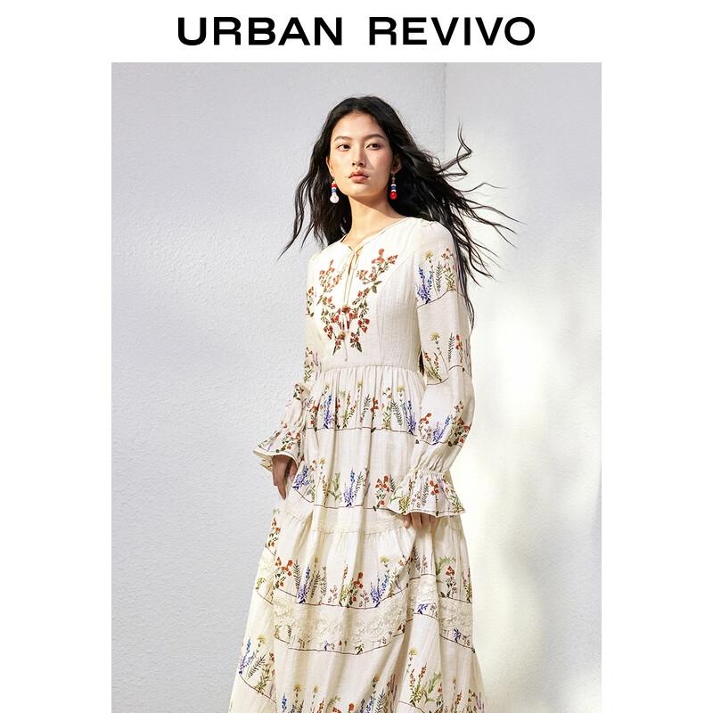 UR Women's Floral Puff Sleeve A-Line Vacation Dress