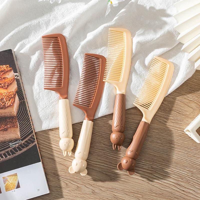 Drăguț Kawaii Cartoon Bear Rabbit Hair Long Brush Pieptene Prințesă de uz casnic Descurcarea perie de păr Instrumente de îngrijire pentru fete femei Baby