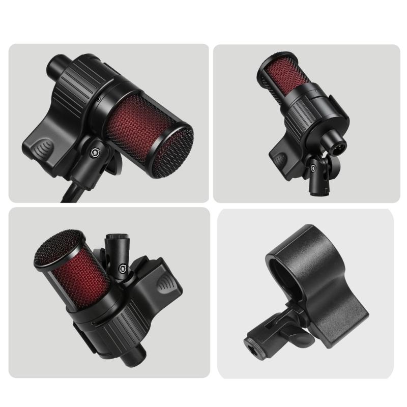Adjustable Microphone Holder Clamp Gooseneck Arm Clip for Music Recording Equipment and Live Broadcast Accessories
