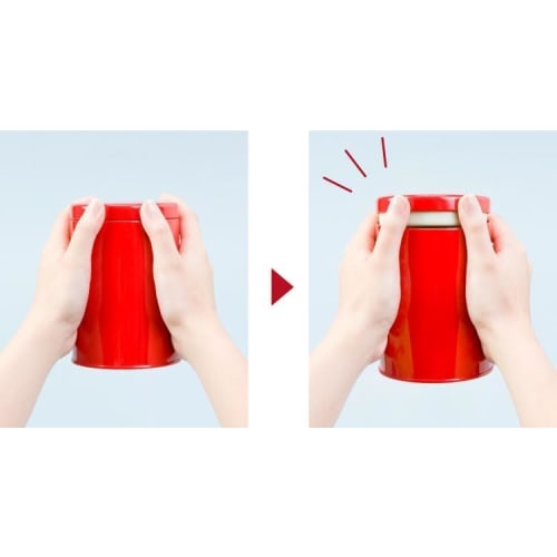 Made In Japan Coffee & Tea Canister, 200-250g, Moisture-Proof Ring Storage Can, Red