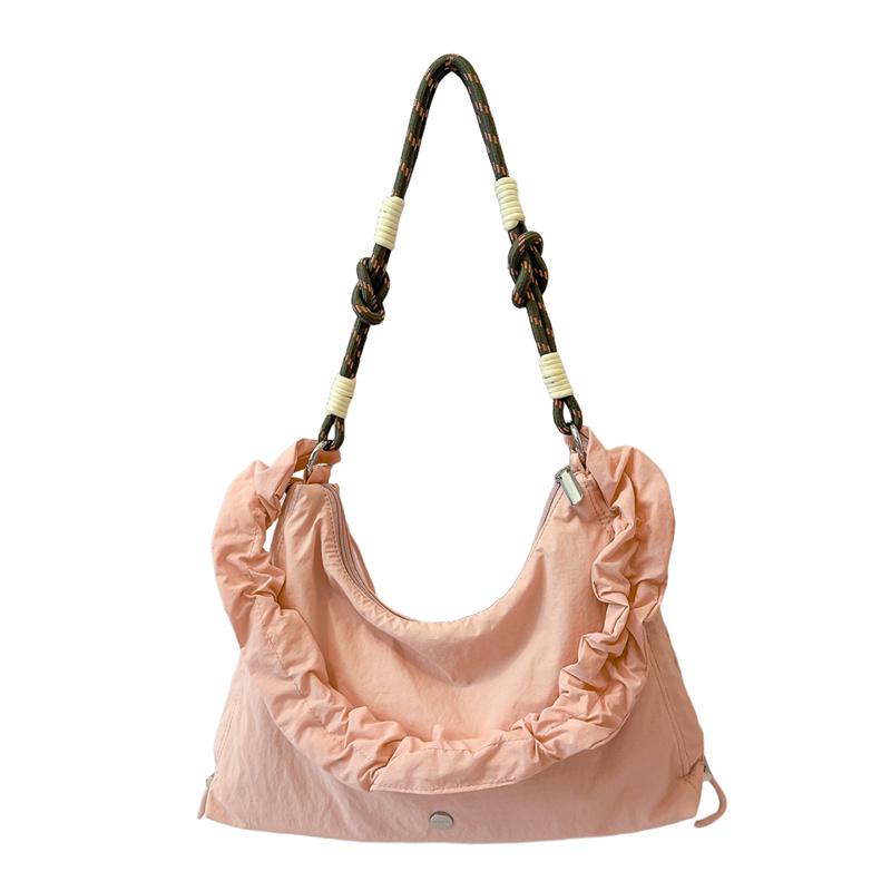 Crossbody Bag Women s Sports Hobo Bag Large Capacity Nylon Shoulder Bag розовый