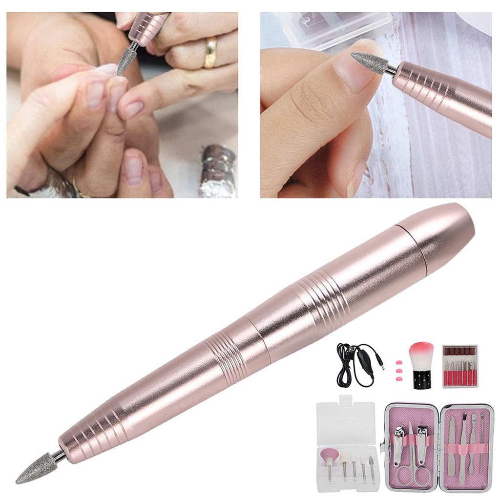 19000RPM MultiFunctional Portable Electric Nail Drill Pen Nail Clipper Set Manicure Tool