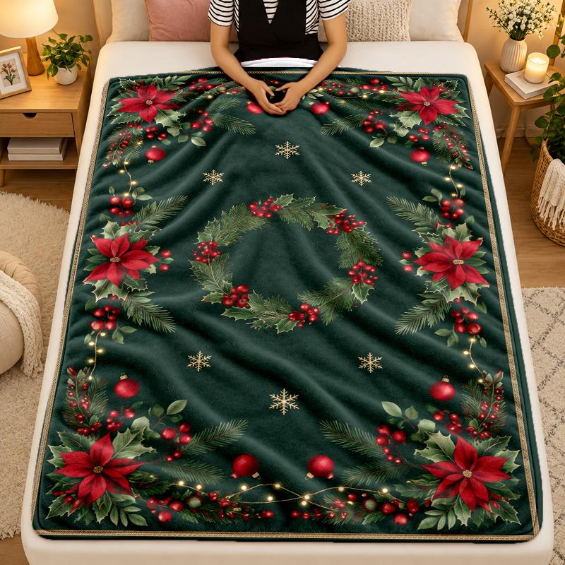 Couverture Flottée Thème Noël, Couverture Douce et Chaude, Cadeau de Fête de Noël pour la Maison