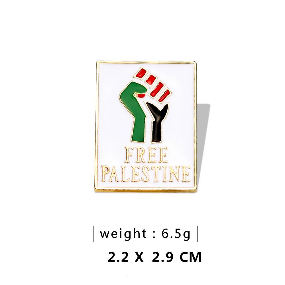 Broche Drapeau Palestinien Tendance Vente en Gros Badge Métal Pour Accessoires Vêtements