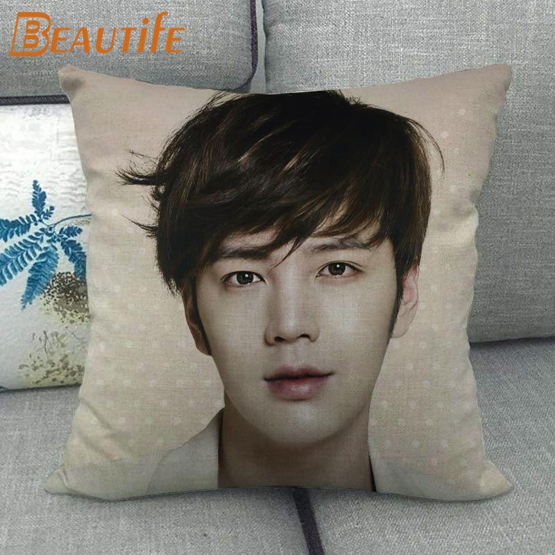 Custom Jang Keun Suk HOT KPOP Pillowcase 45X45cm Wedding Decorative Eco-Friendly Cotton Linen Fabric Pillow Case