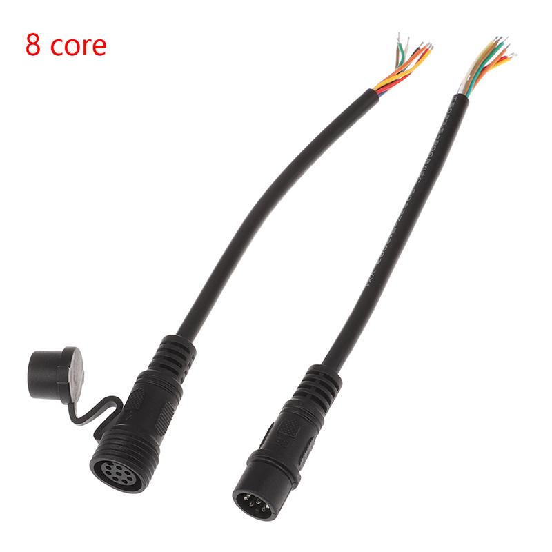 2/3/4/5/6/7/8 Pin Industrial Male And Female Socket Plug Circular Power Connector Waterproof Plug Outlet With Dust Cover Black